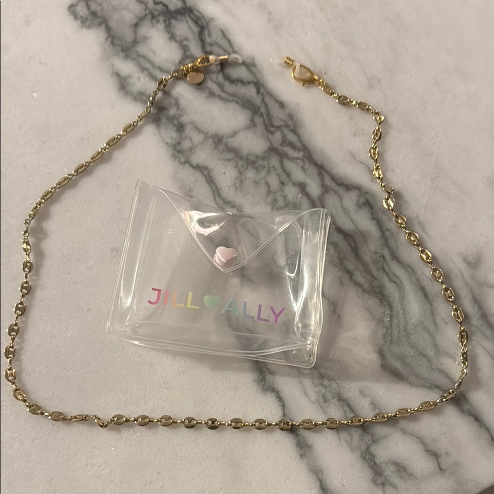 Gold Sunglass Chain with Clear Pouch